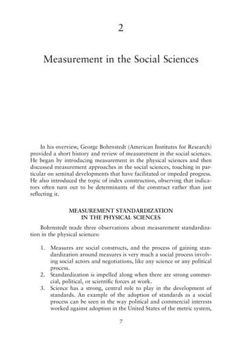Cover of The Importance of Common Metrics for Advancing Social Science Theory and Research