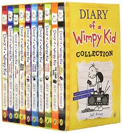 Cover of Diary of a Wimpy Kid Collection 12 Books Set (1-12) (Double Down, Old School) Paperback
