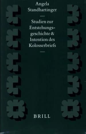 Cover of Studien zur Entstehungsgeschichte und Intention des Kolosserbriefs