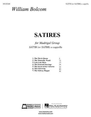 Cover of Satires: Satb Madrigal Group A Cappella
