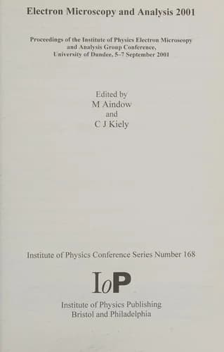 Cover of Electron Microscopy and Analysis 2001