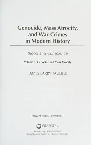 Cover of Genocide, Mass Atrocity, and War Crimes in Modern History Vol. 1