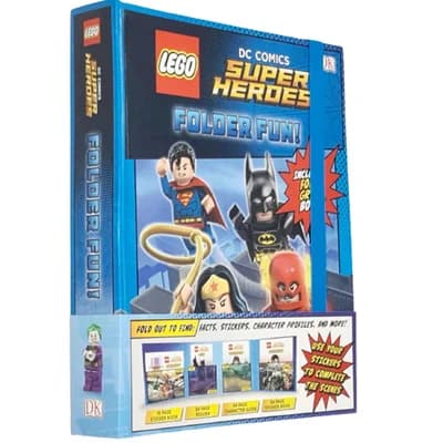 Cover of Lego DC Comics Super Heroes Folder Fun by DK - Non Fiction - Paperback