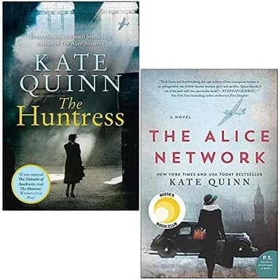 Cover of Kate Quinn 2 Book Set The Huntress And The Alice Network Historical World War II Espionage Novels