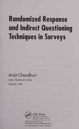 Cover of Randomized Response and Indirect Questioning Techniques in Surveys