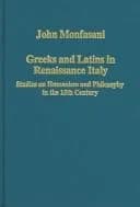 Cover of Greeks and Latins in Renaissance Italy