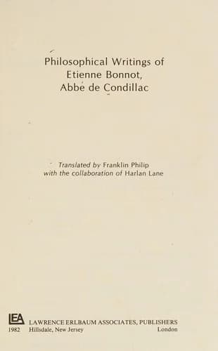 Cover of Philosophical Works of Etienne Bonnot, Abbe De Condillac
