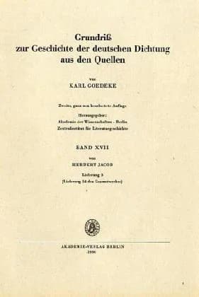 Grundriss Zur Geschichte Der Deutschen Dichtung Aus Den Quellen