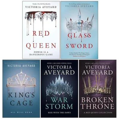 Victoria Aveyard 5 Books Collection Set (Red Queen ,Glass Sword, King's Cage, War Storm, Broken Throne)