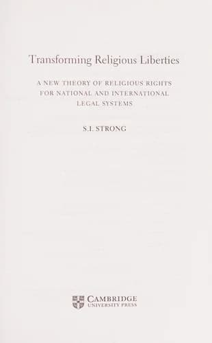 Cover of Transforming Religious Liberties