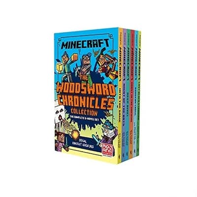 Cover of Minecraft Complete Woodsword Chronicles 6 Book Collection Box Set by Mojang AB