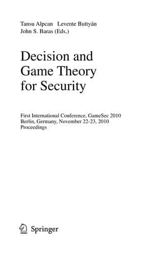 Decision and Game Theory for Security