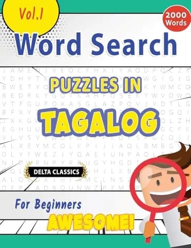 Cover of Word Search Puzzles in Tagalog for Beginners - Awesome! Vol.1 - Delta Classics