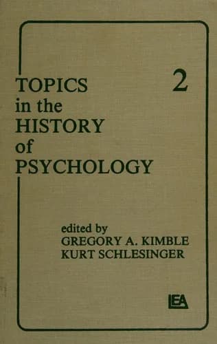 Cover of Topics in the History of Psychology