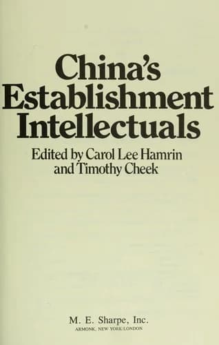 Cover of China's Establishment Intellectuals