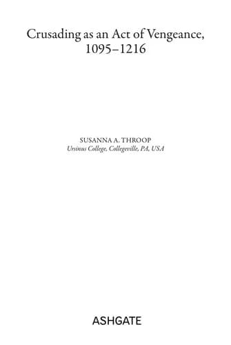 Cover of Crusading as an Act of Vengeance, 1095-1216