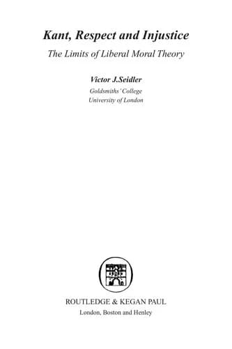 Cover of Kant, Respect and Injustice (Routledge Revivals)