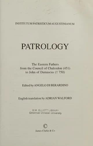 Cover of Patrology