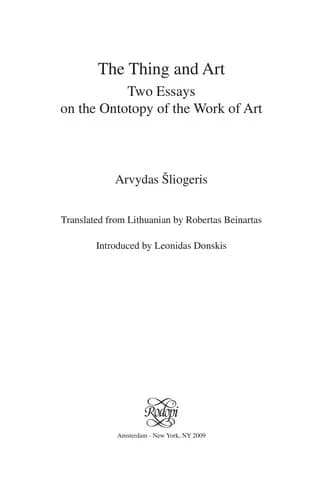 Cover of The Thing and Art
