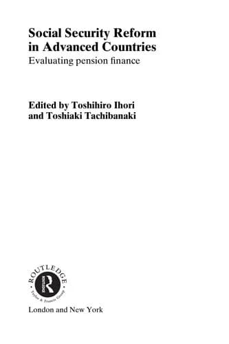 Cover of Social Security Reform in Advanced Countries
