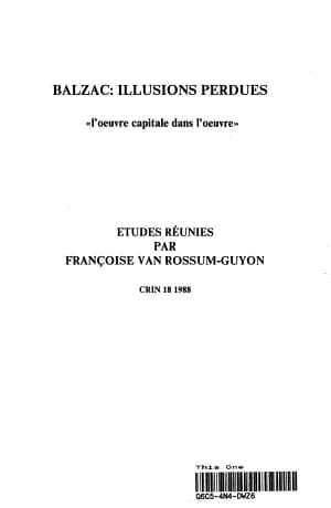 Cover of Balzac: Illusions perdues