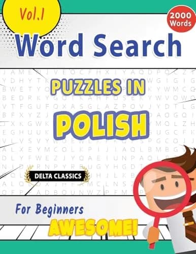 Cover of Word Search Puzzles in Polish for Beginners - Awesome! Vol.1 - Delta Classics