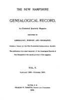 Cover of The New Hampshire Genealogical Record