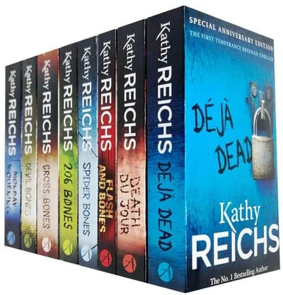Cover of Kathy Reichs 8 Books Collection Set (Deja Dead, Death Du Jour, Flash and Bones, Spider Bones, 206 Bones, Cross Bones, Devil Bones, Monday Mourning)