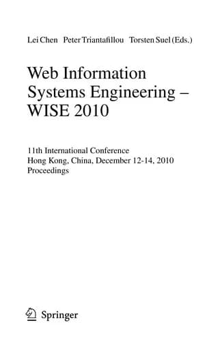 Cover of Web Information Systems Engineering - WISE 2010