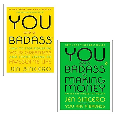 Cover of Jen Sincero 2 Book Set You Are A Badass At Making Money And You Are A Badass How To Stop Doubting Your Greatness
