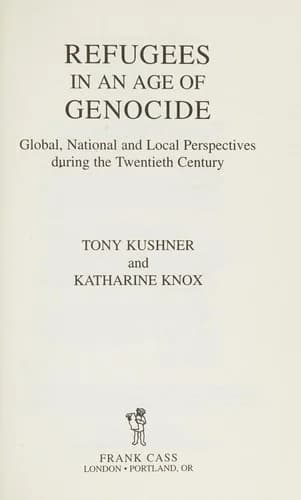 Cover of Refugees in an Age of Genocide