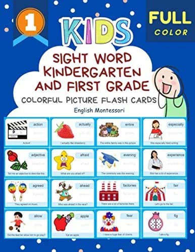 Cover of Sight Word Kindergarten and First Grade Colorful Picture Flash Cards English Montessori