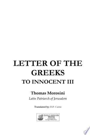 Cover of Letter of the Greeks to Innocent III