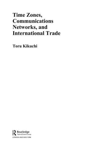 Cover of Time Zones, Communications Networks, and International Trade