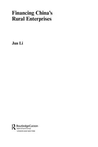 Cover of Financing China's Rural Enterprises
