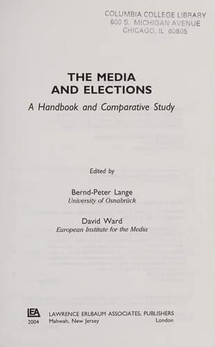 Cover of The Media and Elections