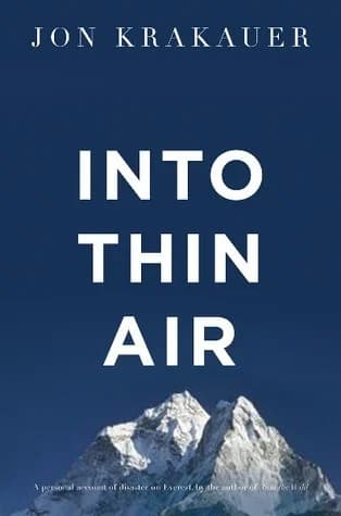 Cover of Into Thin Air: A Personal Account Of The Everest Disaster Jon Krakauer Book