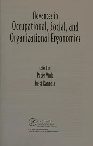 Cover of Advances in Occupational, Social, and Organizational Ergonomics