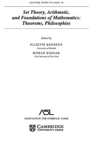 Cover of Set Theory, Arithmetic, and Foundations of Mathematics