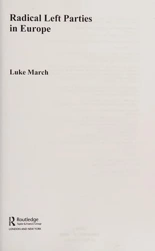 Cover of Radical Left Parties in Europe