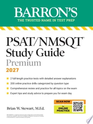 Cover of PSAT/NMSQT Premium Study Guide, 2027: 2 Practice Tests + Comprehensive Review + 200 Online Drills