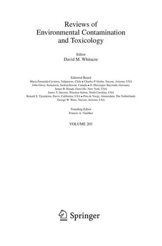 Cover of Reviews of Environmental Contamination and Toxicology Vol 203