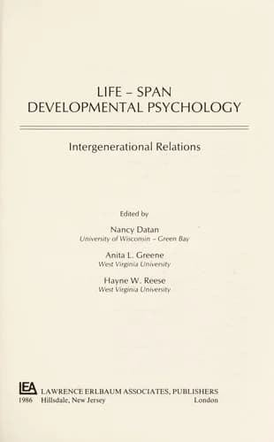 Cover of Life-span Developmental Psychology