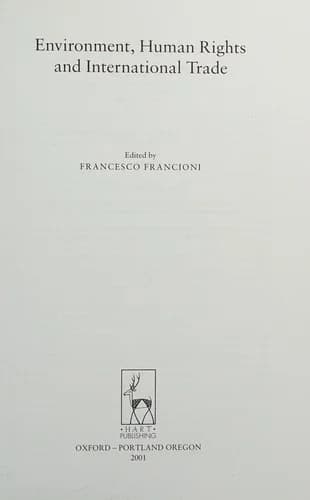 Cover of Environment, Human Rights and International Trade