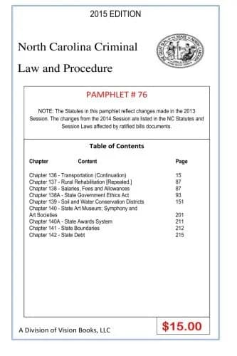 Cover of North Carolina Criminal Law and Procedure-Pamphlet 76