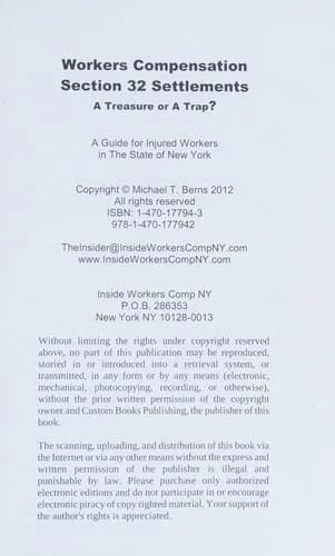 Cover of Workers Compensation Section 32 Settlements