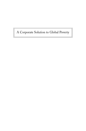 Cover of A Corporate Solution to Global Poverty